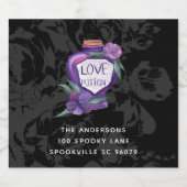 Leuke Waterverf Liefde Potion Spell Halloween Sparkling Wijnetiket (Enkel label)