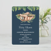 Leuke Waterverf luiaard & tropische bladeren douch Kaart (Staand voorkant)