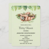 Leuke Waterverf luiaard & tropische bladeren douch Kaart (Voorkant / Achterkant)