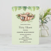 Leuke Waterverf luiaard & tropische bladeren douch Kaart (Staand voorkant)