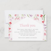 Leuke Waterverf Meisje Baby shower Dank u kaart (Voorkant)