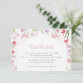 Leuke Waterverf Meisje Baby shower Dank u kaart (Staand voorkant)