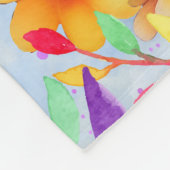 Leuke Waterverf Olifant met bloemetjes Fleece Deken (Hoek)