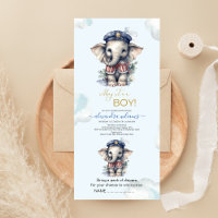 Leuke Waterverf Olifant nautische thema baby showe