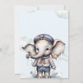 Leuke Waterverf Olifant nautische thema baby showe Kaart (Achterkant)