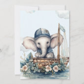 Leuke Waterverf Olifant nautische thema baby showe Kaart (Achterkant)