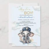 Leuke Waterverf Olifant nautische thema baby showe Kaart (Voorkant)