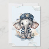 Leuke Waterverf Olifant nautische thema baby showe Kaart (Achterkant)