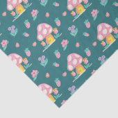 Leuke waterverf Paddenstoelenbloemen groen Tissuepapier (Detail)