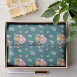 Leuke waterverf Paddenstoelenbloemen groen Tissuepapier