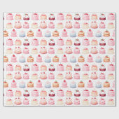 Leuke Waterverf Pastel Cupcakes Dessert Gift Cadeaupapier (Vlak)