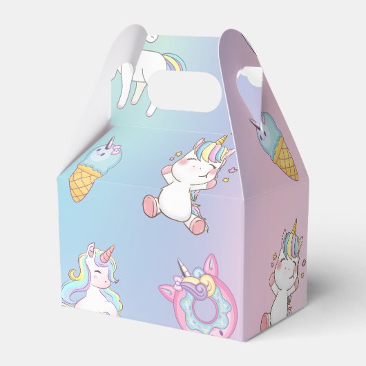 Leuke Waterverf pastel eenhoorns regenboog donut Bedankdoosjes (Achterkant)