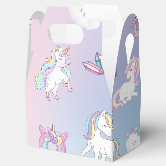 Leuke Waterverf pastel eenhoorns regenboog donut Bedankdoosjes (Geopend)