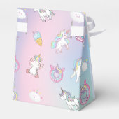 Leuke Waterverf pastel eenhoorns regenboog donut f Bedankdoosjes (Achterkant)