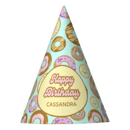 Leuke Waterverf Pastel Strooi Donut Groen Feesthoedjes