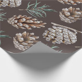 Leuke Waterverf Pinecones Kerst Cadeaupapier (Hoek)