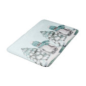 Leuke Waterverf Pinguïn Pijnbomen Kerstmis Badmat (Gekanteld)