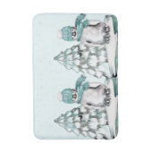 Leuke Waterverf Pinguïn Pijnbomen Kerstmis Badmat (Voorkant Verticaal)