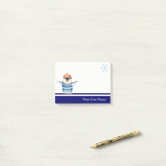 Leuke Waterverf Pinguïn Post-it® Notes (Op bureau)