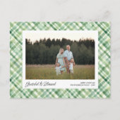 Leuke Waterverf Plaid Check Kerstfoto's Aangepast Feestdagenkaart (Voorkant)