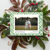 Leuke Waterverf Plaid Check Kerstfoto's Aangepast Feestdagenkaart