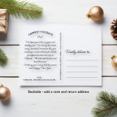 Leuke Waterverf Plaid Check Kerstfoto's Aangepast Feestdagenkaart