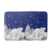 Leuke Waterverf Polar Beer Pijnbomen Kerst Badmat (Voorkant)
