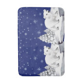 Leuke Waterverf Polar Beer Pijnbomen Kerst Badmat (Voorkant Verticaal)