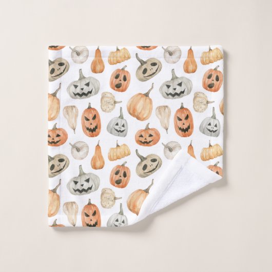 Leuke Waterverf pompoenpatroon Bad Handdoek (Wasdoekje)