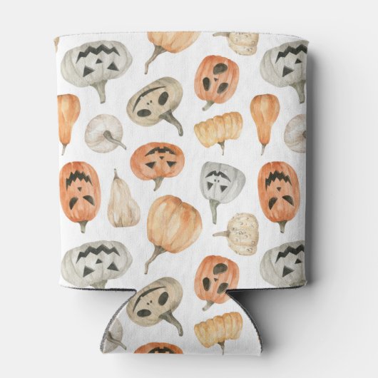 Leuke Waterverf pompoenpatroon Blikjeskoeler (Achterkant)