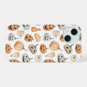 Leuke Waterverf pompoenpatroon iPhone 15 Case (Achterkant horizontaal)