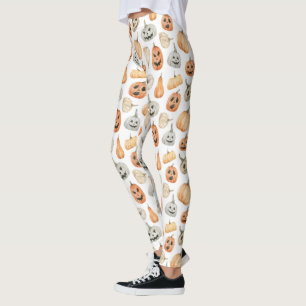 Leuke Waterverf pompoenpatroon Leggings