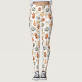 Leuke Waterverf pompoenpatroon Leggings (Voorkant)