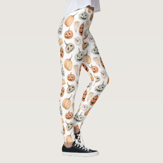 Leuke Waterverf pompoenpatroon Leggings (Rechts)