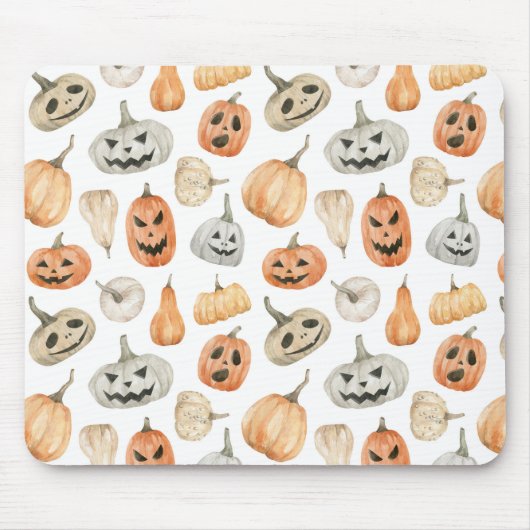 Leuke Waterverf pompoenpatroon Muismat (Voorkant)