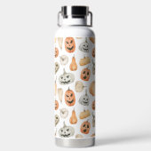 Leuke Waterverf pompoenpatroon Waterfles (Achterkant)