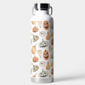 Leuke Waterverf pompoenpatroon Waterfles (Voorkant)