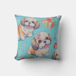Leuke Waterverf Puppy Dog, Pet Lovers Cadeaus Kussen