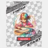 Leuke Waterverf Racing Sport Auto Deken Gift (Voorkant)