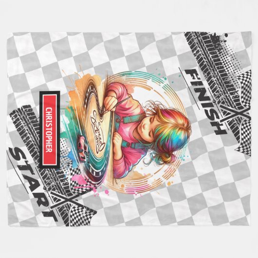 Leuke Waterverf Racing Sport Auto Deken Gift (Voorkant (Horizontaal))