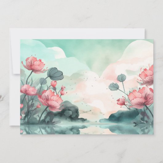 Leuke Waterverf Rand Gepersonaliseerde Note Kaart (Achterkant)