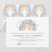 Leuke waterverf regenboog baby shower kaart (Voorkant / Achterkant)