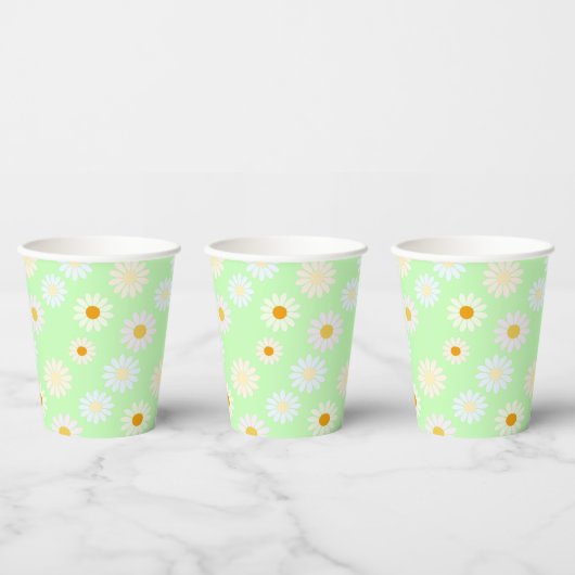 Leuke waterverf Regenboog kleur Daisy Pattern Gree Papieren Bekers (Multi)