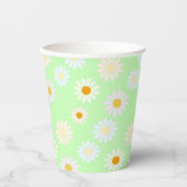 Leuke waterverf Regenboog kleur Daisy Pattern Gree Papieren Bekers (Voorkant)