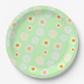 Leuke waterverf Regenboog kleur Daisy Pattern Gree Papieren Bordje (Voorkant)