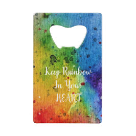 Leuke Waterverf Regenboog tinten Creditkaart Flessenopener