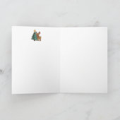 Leuke Waterverf rendieren kerst Kaart (Binnen)