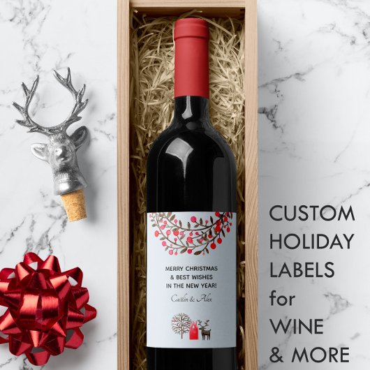 Leuke Waterverf rendieren pastel blauw of elke kle Wijn Etiket