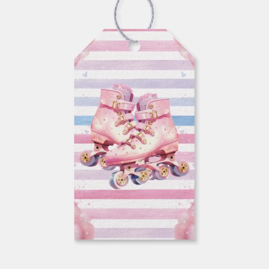 Leuke Waterverf Roller Blade Verjaardag Cadeaulabel (Achterkant)