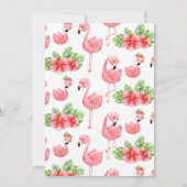 Leuke waterverf roze flamingo zwembad partij kaart (Achterkant)